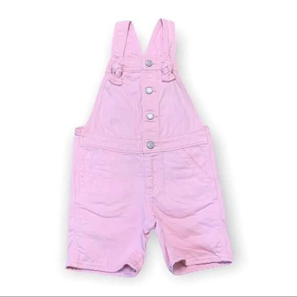 GAP Toddler Girl Soft Pink Short Overalls Size 3 Toddler - Picture 1 of 7